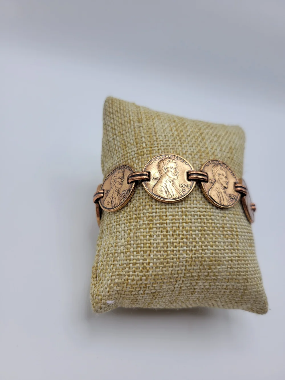 Vintage-Inspired Copper Penny Link Bracelet - Women's Jewelry